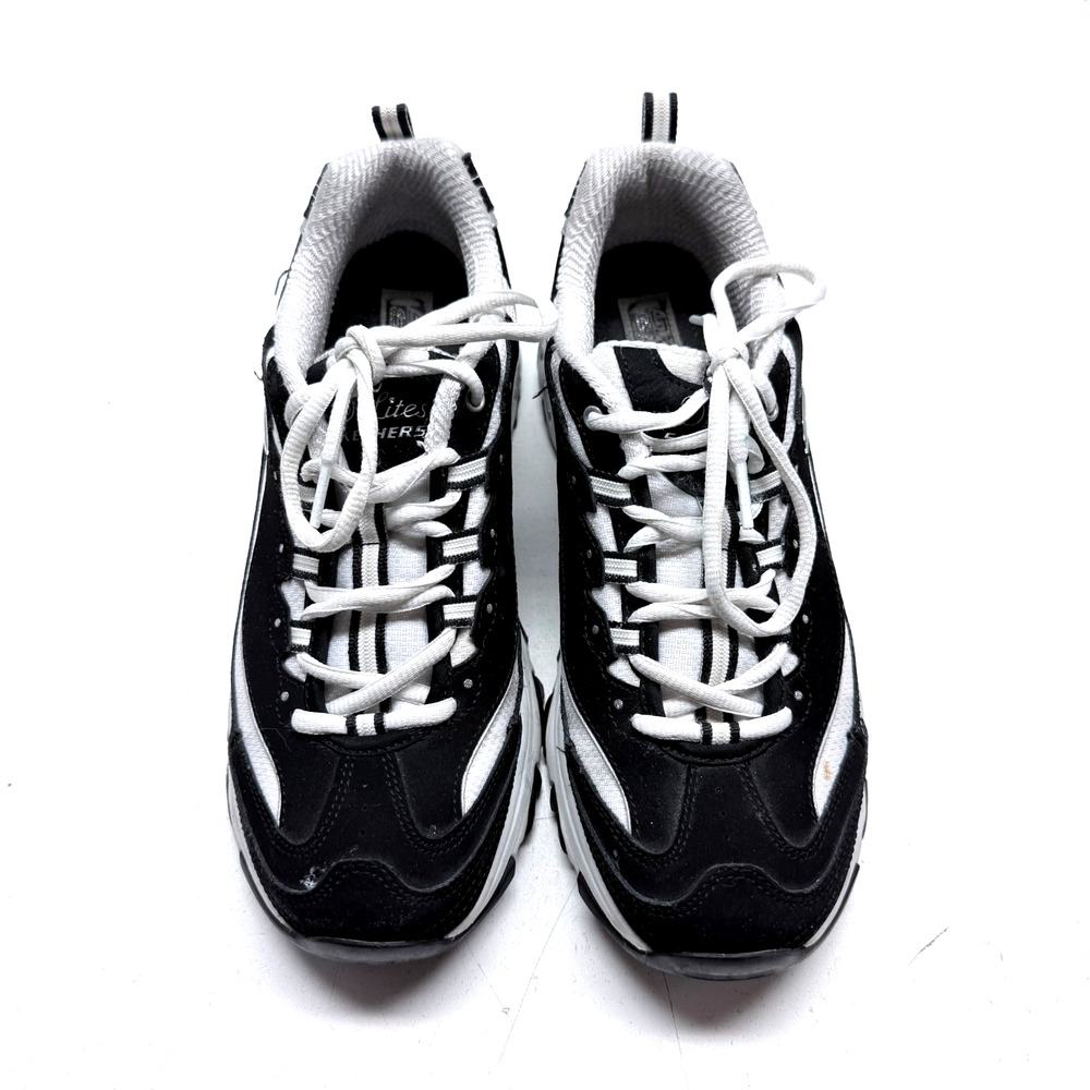 Skechers D'Lites Women's Size 11 Black White Sneakers Memory Foam Shoes